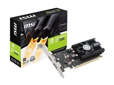 MSI GT 1030 2G LP OC NVIDIA PCI-E Graphic Card - 64 bit Bus Width - Fan Cooler - DirectX 12, OpenGL 4.5 - 1 x DisplayPort - 1 x HDMI - PC - 2 x Monitors Supported MSI GT 1030 2G LP OC NVIDIA PCI-E Graphic Card - 64 bit Bus Width - Fan Cooler - DirectX 12, OpenGL 4.5 - 1 x DisplayPort - 1 x HDMI - PC - 2 x Monitors Supported