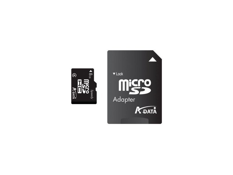 ADATA 8GB microSDHC Flash Card Model microSD HC 8G