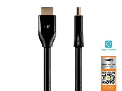 Essentials Certified Premium High Speed HDMI Cable - 4K @ 60Hz, HDR, 18Gbps, 28AWG, YUV 4:4:4, 6ft, Black