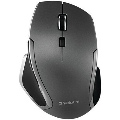 Verbatim Wireless Notebook 6-Button Deluxe Blue LED Mouse, Graphite