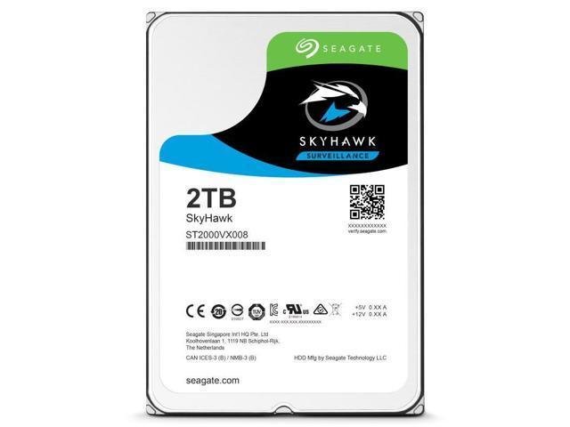 Seagate SkyHawk 2TB Surveillance Hard Drive - SATA 6Gb/s 64MB Cache 3.5-Inch Internal Drive (ST2000VX008)