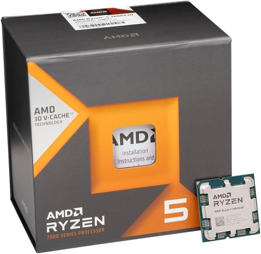 AMD Ryzen 5 7600X3D Raphael AM5 4.1GHz 6-Core Boxed Processor - Heatsink Not Included