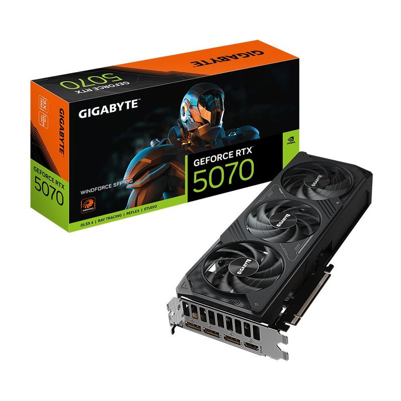 Gigabyte NVIDIA GeForce RTX 5070 WINDFORCE SFF Triple Fan 12GB GDDR7 PCIe 5.0 Graphics Card Gigabyte NVIDIA GeForce RTX 5070 WINDFORCE SFF Triple Fan 12GB GDDR7 PCIe 5.0 Graphics Card