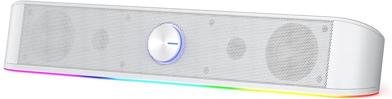 Redragon GS560 RGB Desktop Soundbar, 2.0 Channel Computer Speaker with Dynamic Lighting Bar Audio-Light Sync/Display