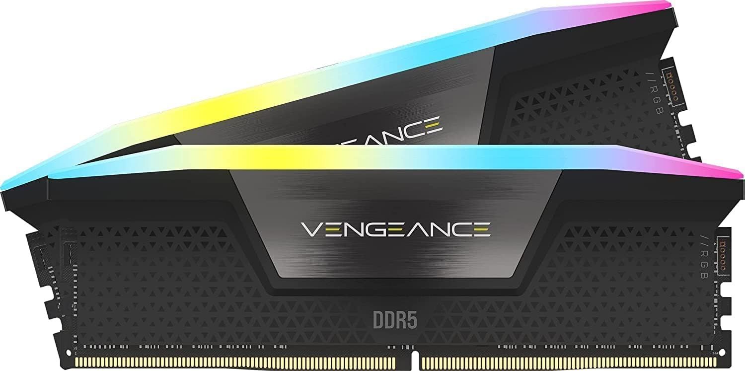CORSAIR Vengence RGB DDR5 RAM 32GB (2x16GB) 6000MHz CL36-44-44-96 1.35V Intel XMP 3.0 Computer Memory – Black