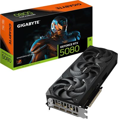 Gigabyte NVIDIA GeForce RTX 5080 WINDFORCE SFF Triple Fan 16GB GDDR7 PCIe 5.0 Graphics Card