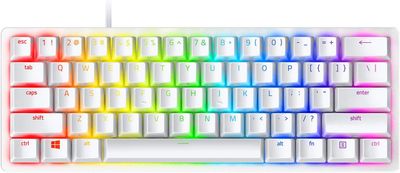 Razer Huntsman Mini 60% Gaming Keyboard: Linear Optical Switches - Rapid Trigger Mode - Chroma RGB Lighting - PBT Keycaps - Onboard Memory - Snap Tap - White