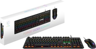 MSI Forge GK300 Combo Blue - Gaming RGB Mechanical Keyboard & Forge GM300 Mouse Set, Anti-Ghosting, 7200 DPI Optical Sensor