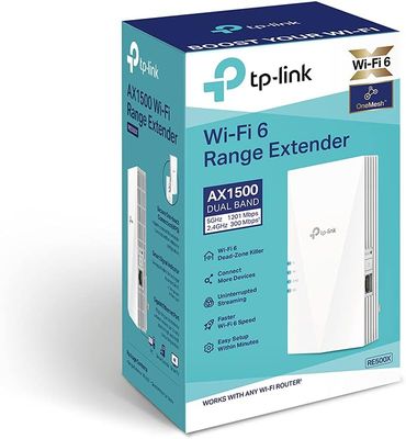 TP-Link AX1500 WiFi Extender Internet Booster(RE500X), WiFi 6 Range Extender Covers up to 1500 sq.ft and 25 Devices,Dual Band, AP Mode w/Gigabit Port, APP Setup, OneMesh Compatible