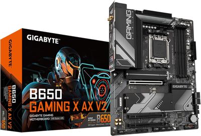 GIGABYTE B650 Gaming X AX V2 (rev. 1.0) AM5 LGA 1718 AMD B650 ATX DDR5, Triple M.2, PCIe 5.0, USB 3.2 Gen2x2 Type-C, AMD Wi-Fi 6E, Realtek 2.5GbE LAN GIGABYTE B650 Gaming X AX V2 (rev. 1.0) AM5 LGA 1718 AMD B650 ATX DDR5, Triple M.2, PCIe 5.0, USB 3.2 Gen2x2 Type-C, AMD Wi-Fi 6E, Realtek 2.5GbE LAN