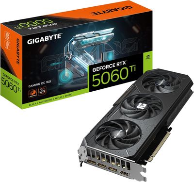 GIGABYTE GeForce RTX 5060 Ti Gaming OC 16G Graphics Card, by NVIDIA,16GB 128-bit GDDR7, PCIe 5.0, WINDFORCE Cooling System,DisplayPort & HDMI - Video Output Interface,GV-N506TGAMING OC-16GD Video Card GIGABYTE GeForce RTX 5060 Ti Gaming OC 16G Graphics Card, by NVIDIA,16GB 128-bit GDDR7, PCIe 5.0, WINDFORCE Cooling System,DisplayPort & HDMI - Video Output Interface,GV-N506TGAMING OC-16GD Video Card