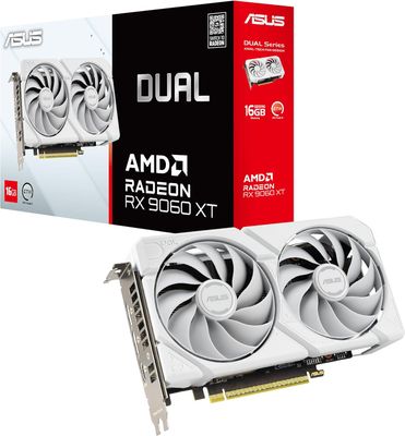 ASUS Dual Radeon™ RX 9060 XT 16GB GDDR6 White Edition ASUS Dual Radeon™ RX 9060 XT 16GB GDDR6 White Edition