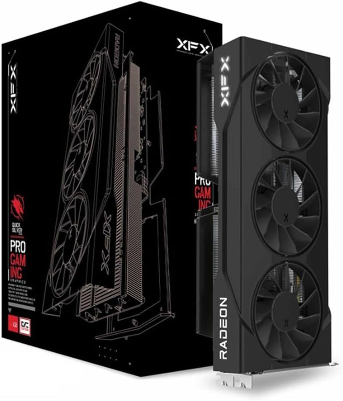 XFX Swift AMD Radeon RX 9060 XT OC Triple Fan Gaming Edition with 16GB GDDR6 HDMI 2xDP, AMD RDNA 4 RX