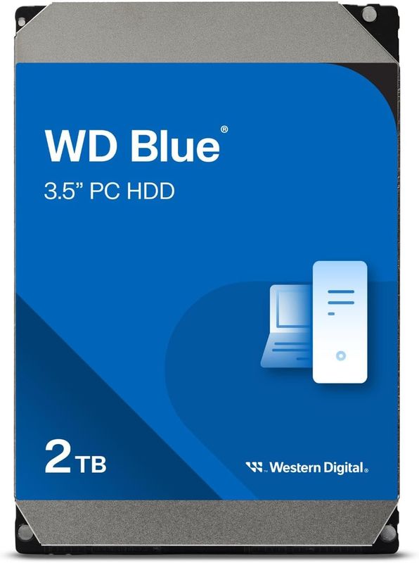 Western Digital 2TB WD Blue PC Internal Hard Drive HDD - 5400 RPM, SATA 6 Gb/s, 64 MB Cache, 3.5" - WD20EARZ