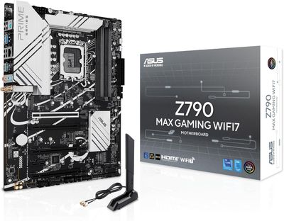 ASUS Z790 MAX Gaming WIFI7 Intel Z790 (LGA 1700) ATX Motherboard with PCIe 5.0, Three M.2 Slots, 14+1 DrMOS, DDR5, WiFi 7, Realtek 1Gb LAN, HDMI, USB 20Gbps Type-C®, Thunderbolt™ (USB4®), Aura Sync