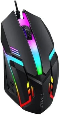 TF2 USB Gaming Mouse, 3 Button, 7 Color Backlight, 1200 DPI, Optical, for PC