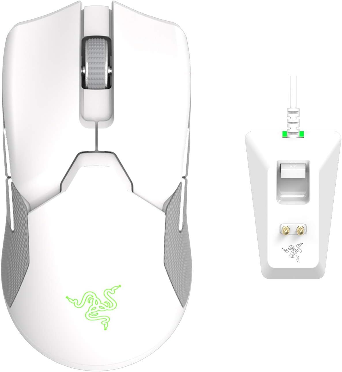 Razer Viper Ultimate Lightweight Wireless Gaming Mouse & RGB Charging Dock: Hyperspeed Wireless Technology - 20K DPI Optical Sensor - 74g Lightweight - 70 Hr Battery - Mercury White Razer Viper Ultimate Lightweight Wireless Gaming Mouse & RGB Charging Dock: Hyperspeed Wireless Technology - 20K DPI Optical Sensor - 74g Lightweight - 70 Hr Battery - Mercury White