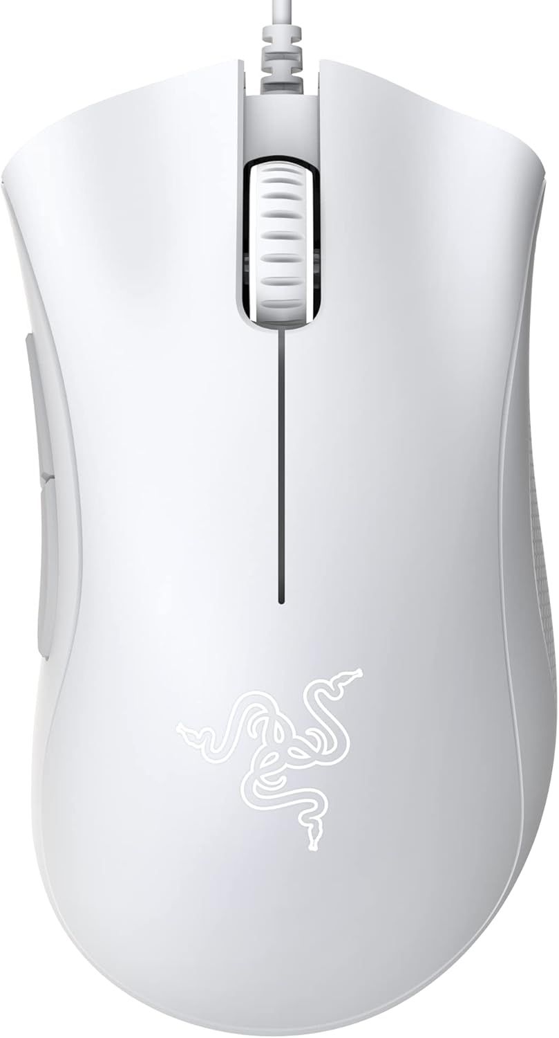 Razer DeathAdder Essential Gaming Mouse: 6400 DPI Optical Sensor - 5 Programmable Buttons - Mechanical Switches - Rubber Side Grips - Mercury White Razer DeathAdder Essential Gaming Mouse: 6400 DPI Optical Sensor - 5 Programmable Buttons - Mechanical Switches - Rubber Side Grips - Mercury White