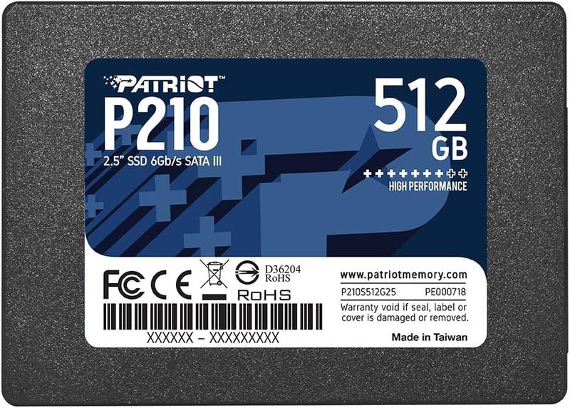Patriot P210 512GB Internal SSD - SATA 3 2.5" - Solid State Drive -
