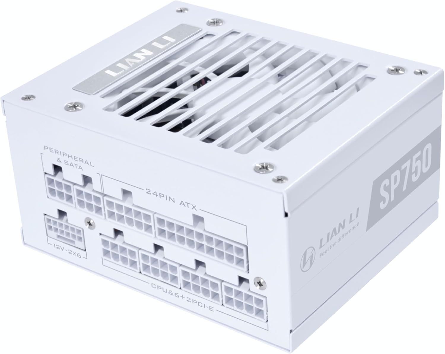 Lian Li SP750 V2 Gold 750 Watt SFX Form Factor Power Supply | Native 12V-2x6 Cable - Low Noise - 80+ Gold Efficiency - ATX 3.1 & PCIe 5.0 Compliant - 92mm FDB Fan - White