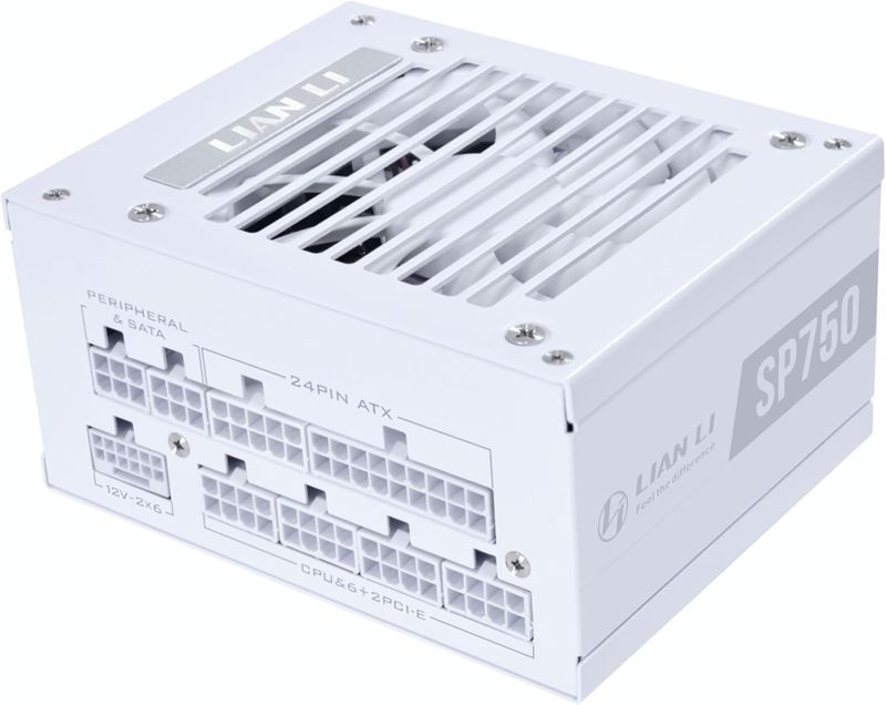 Lian Li SP750 V2 Gold 750 Watt SFX Form Factor Power Supply | Native 12V-2x6 Cable - Low Noise - 80+ Gold Efficiency - ATX 3.1 & PCIe 5.0 Compliant - 92mm FDB Fan - White