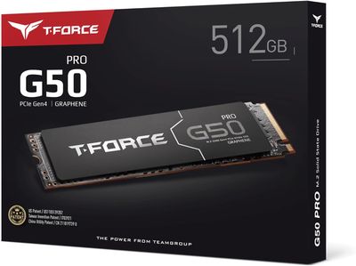 TEAMGROUP T-Force G50 512GB SLC Caching 3D TLC NAND NVMe InnoGrit PCIe Gen4x4 M.2 2280 Gaming SSD with Ultra-Thin Graphene Heat Spreader Works with PS5 Read/Write 5000/2500 MB/s