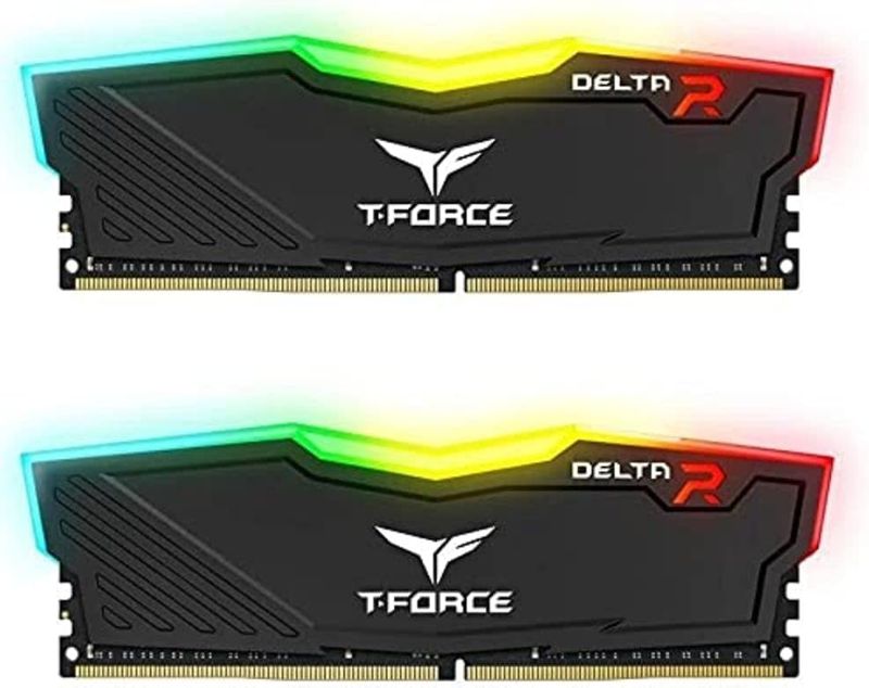 TEAMGROUP Team T-Force Delta RGB DDR4 Gaming Memory, 2 x 8 GB, 3200 Mhz, 288 Pin DIMM, Black