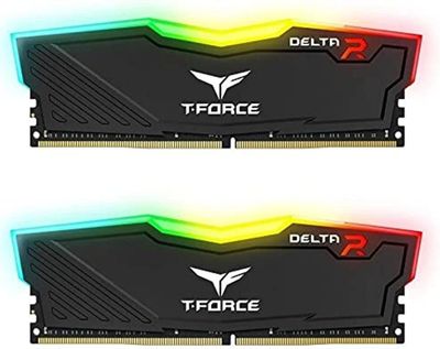 TEAMGROUP Team T-Force Delta RGB DDR4 Gaming Memory, 2 x 8 GB, 3200 Mhz, 288 Pin DIMM, Black