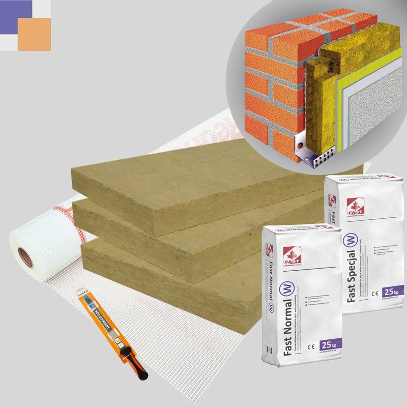 WDVS Basis-Paket • Steinwolle λ 0,034 W/mk • 200mm WDVS Basis-Paket • Steinwolle λ 0,034 W/mk • 200mm