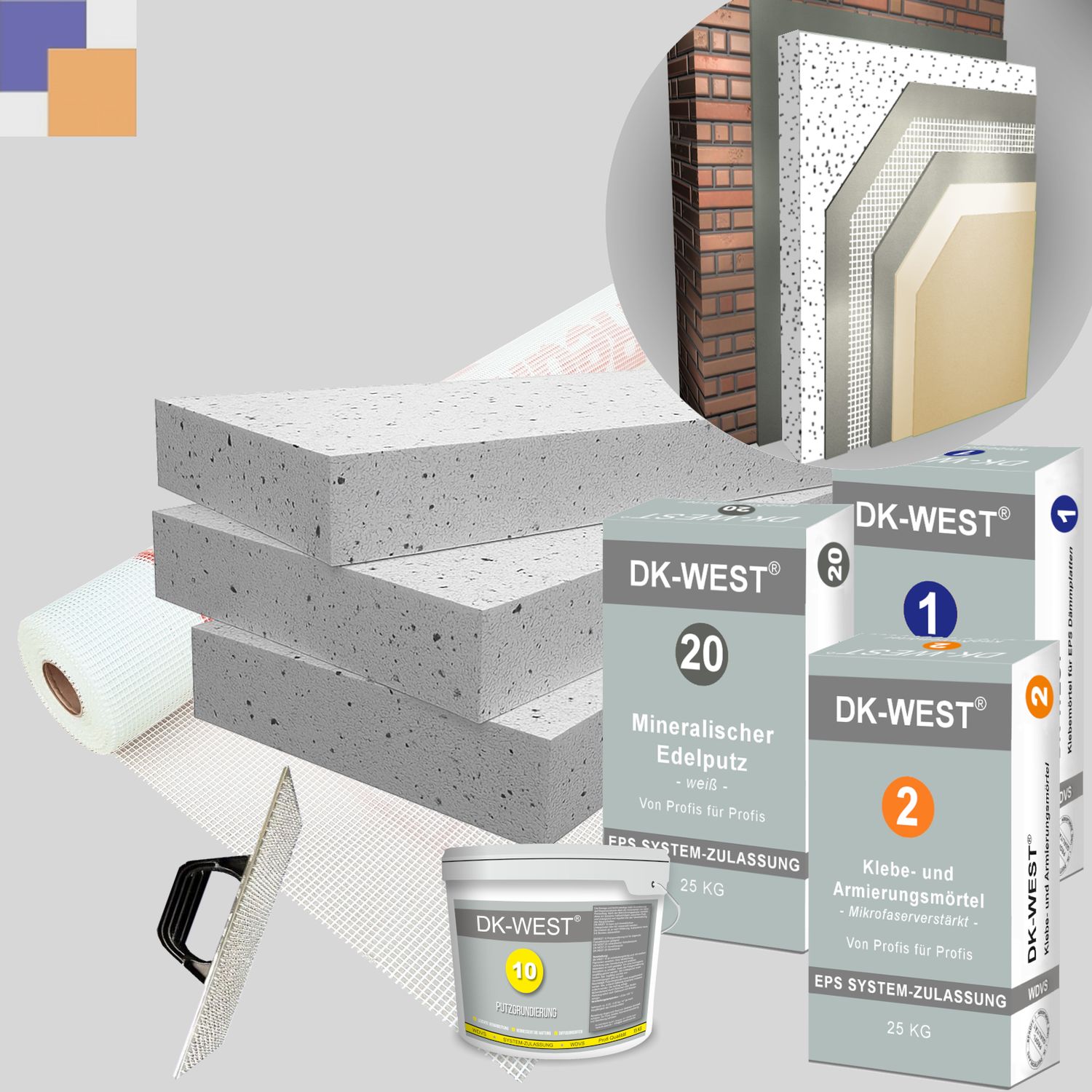 WDVS Komplett-Paket+ • EPS 040 • 100mm