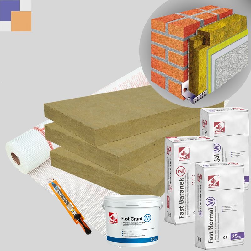 WDVS Komplett-Paket • Steinwolle λ 0,034 W/mk • 180mm