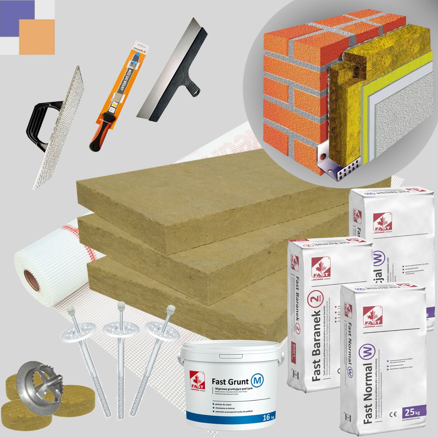 WDVS XXL-Paket • Steinwolle λ 0,034 W/mk • 60mm