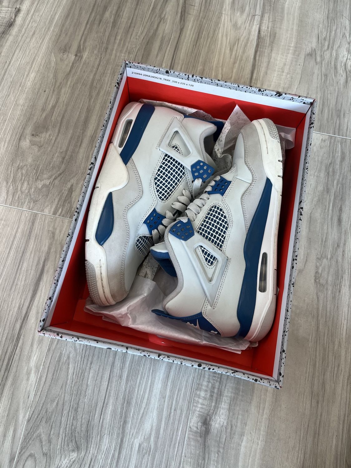 JORDAN 4 MILITARY BLUE, USED: 8