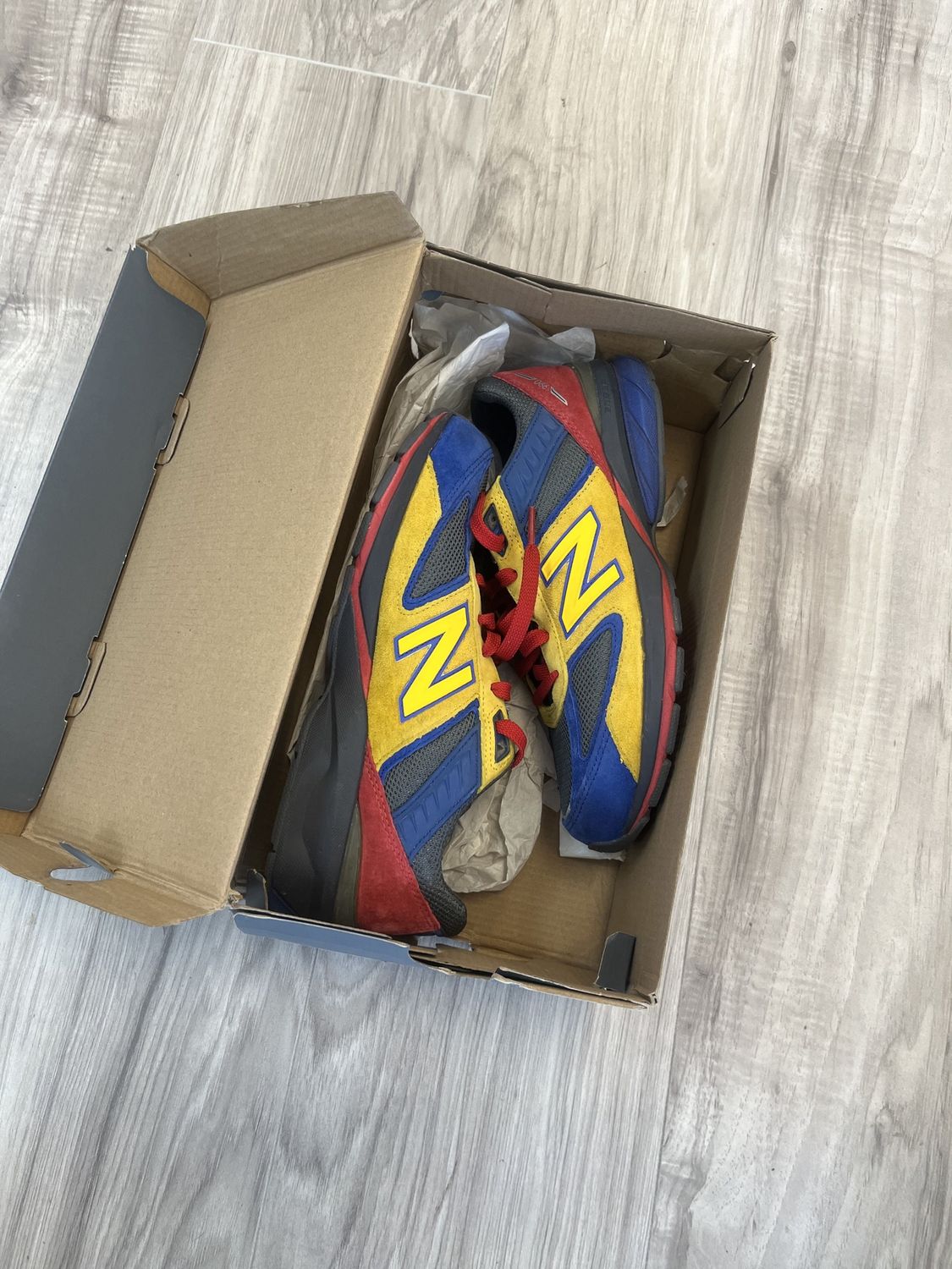 NEW BALENCE 990 YELLOW BLUE RED, USED: 6.5