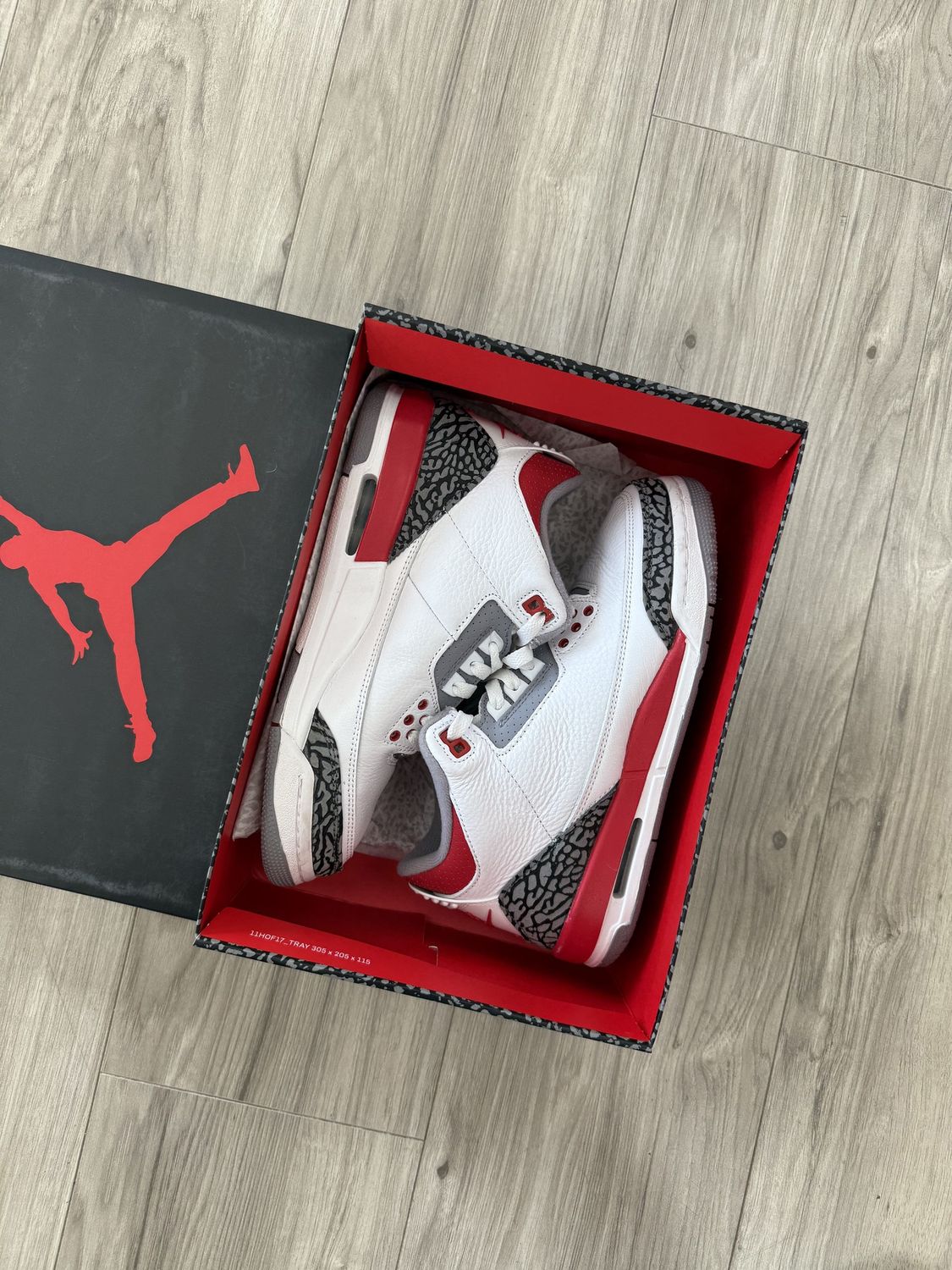 JORDAN 3 FIRE RED, USED: 7Y
