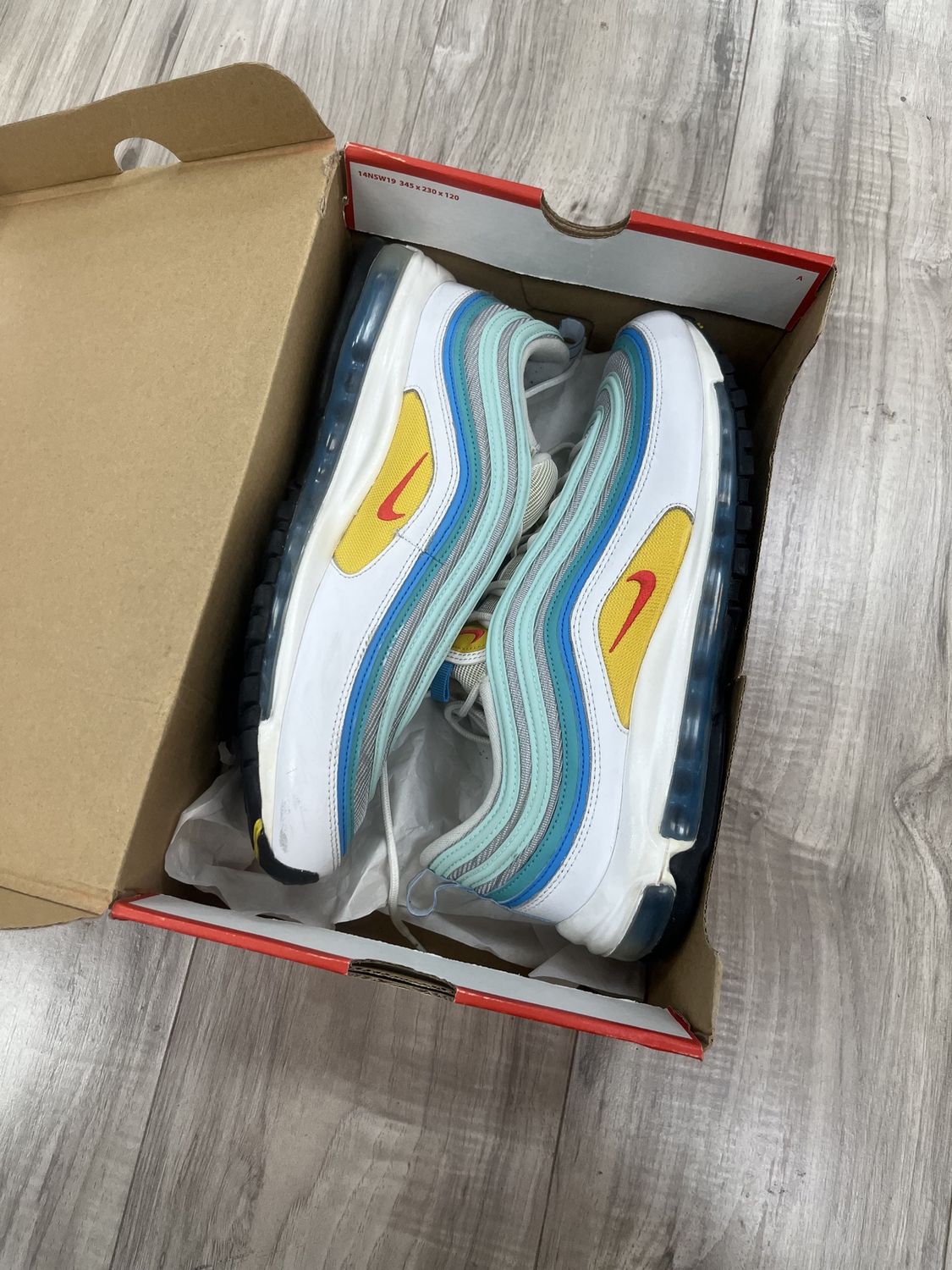 AIRMAX 97 ALL BLUE/YELLOW, USED: 13M