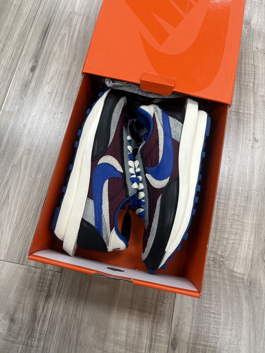 WAFFLE SACAI UNDERCOVER NIGHT MAROON TEAM ROYAL, USED: 7.5