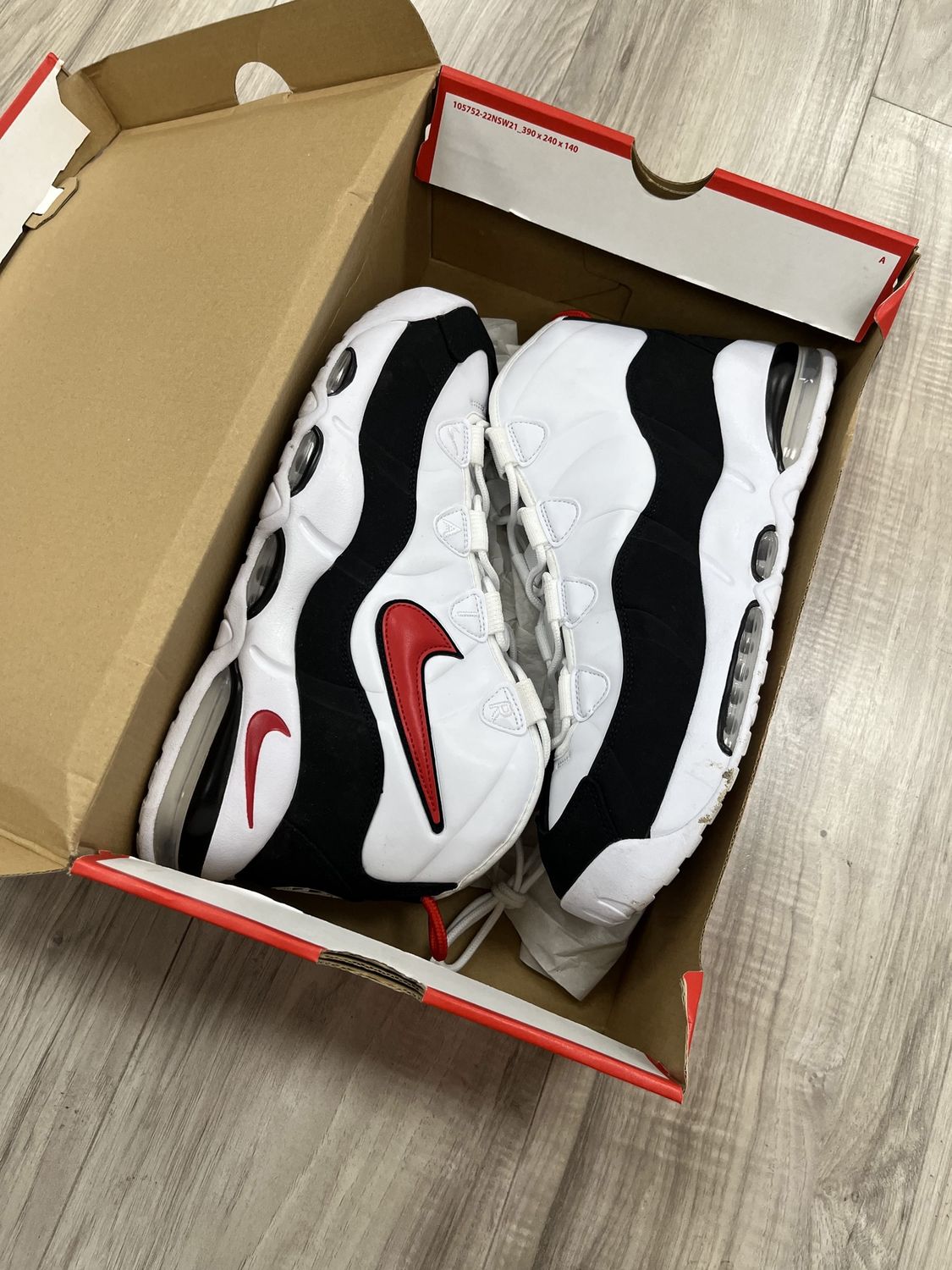 AIR MAX UPTEMPO 95 WHITE RED BLACK, USED: 13