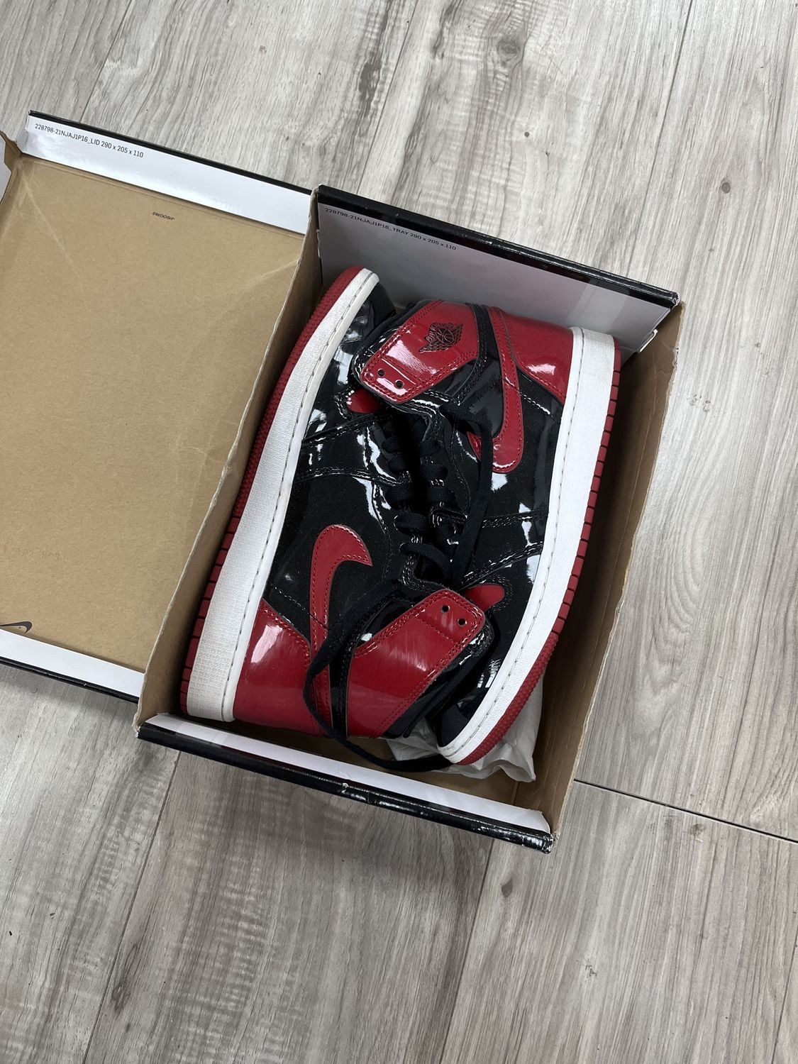JORDAN 1 PATENT BRED, USED: 7Y