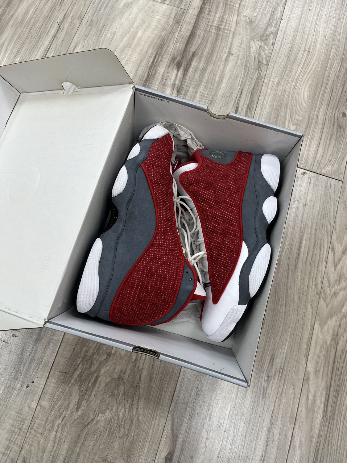 JORDAN 13 RED FLINT, USED: 12