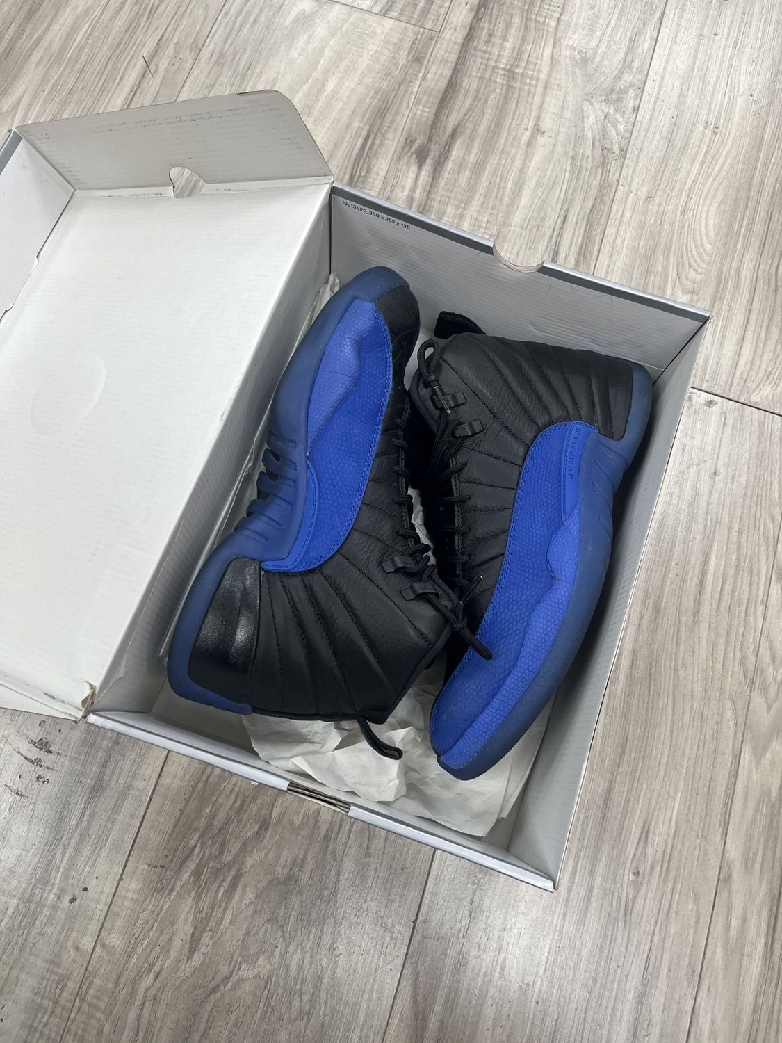 JORDAN 12 BLACK GAME ROYAL, USED: 12