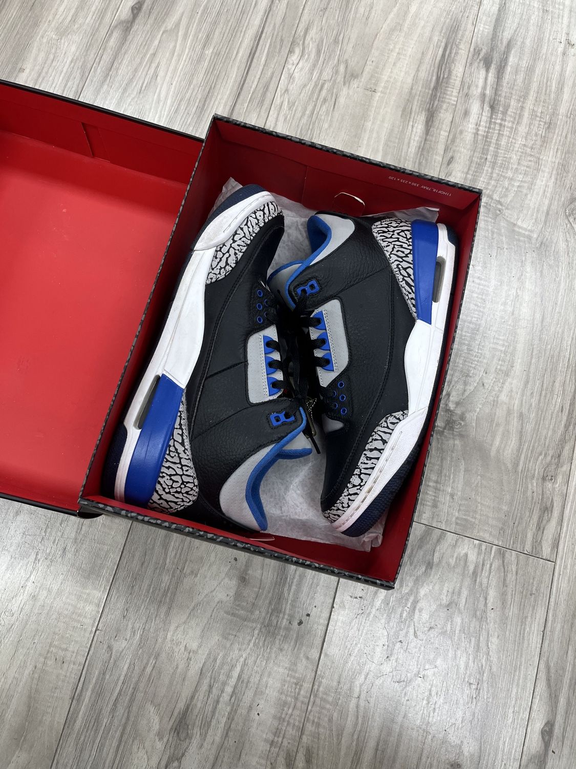 JORDAN 3 SPORT BLUE, USED: 10
