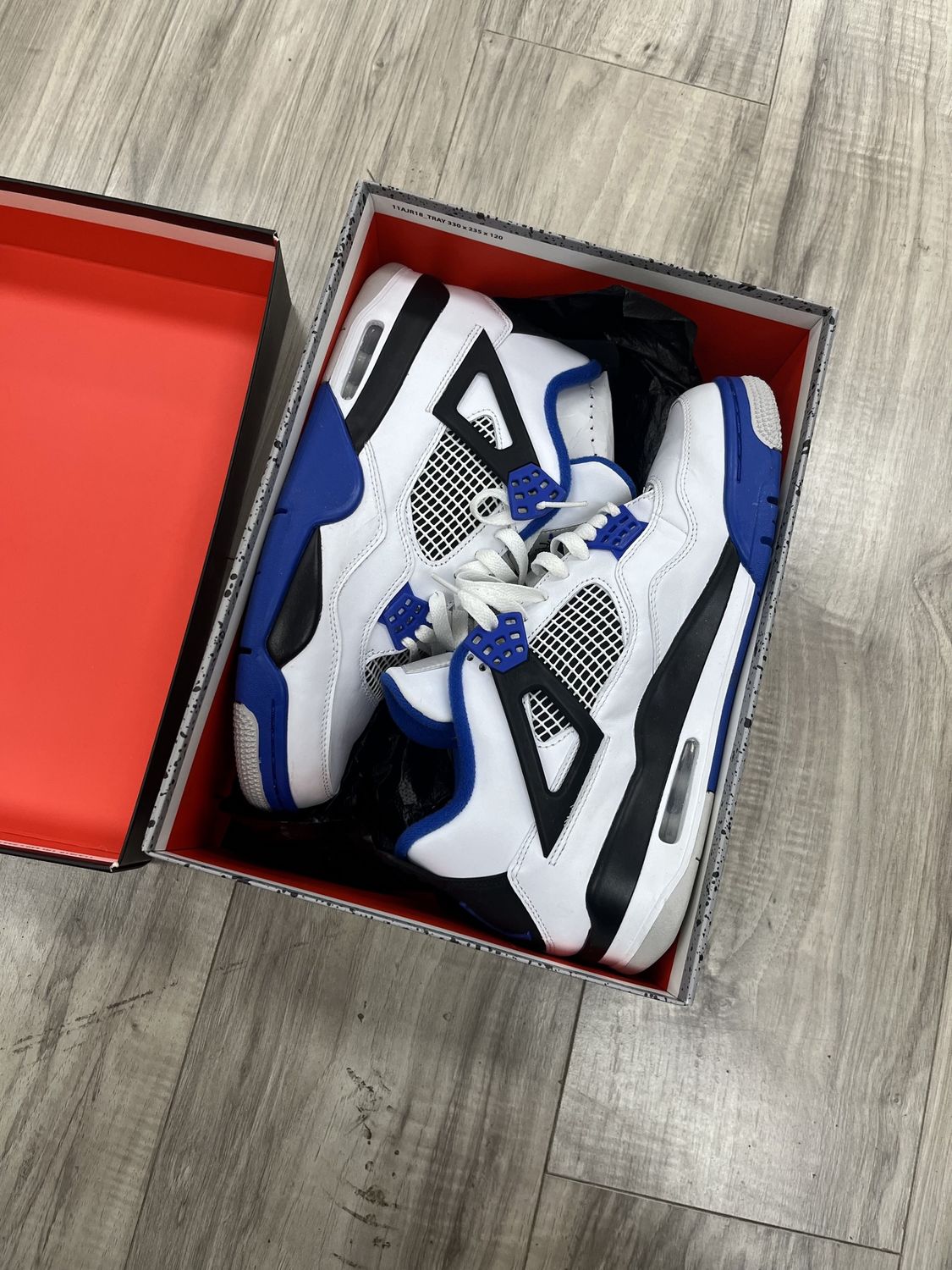 JORDAN 4 WHITE MOTORSPORT, USED: 10.5