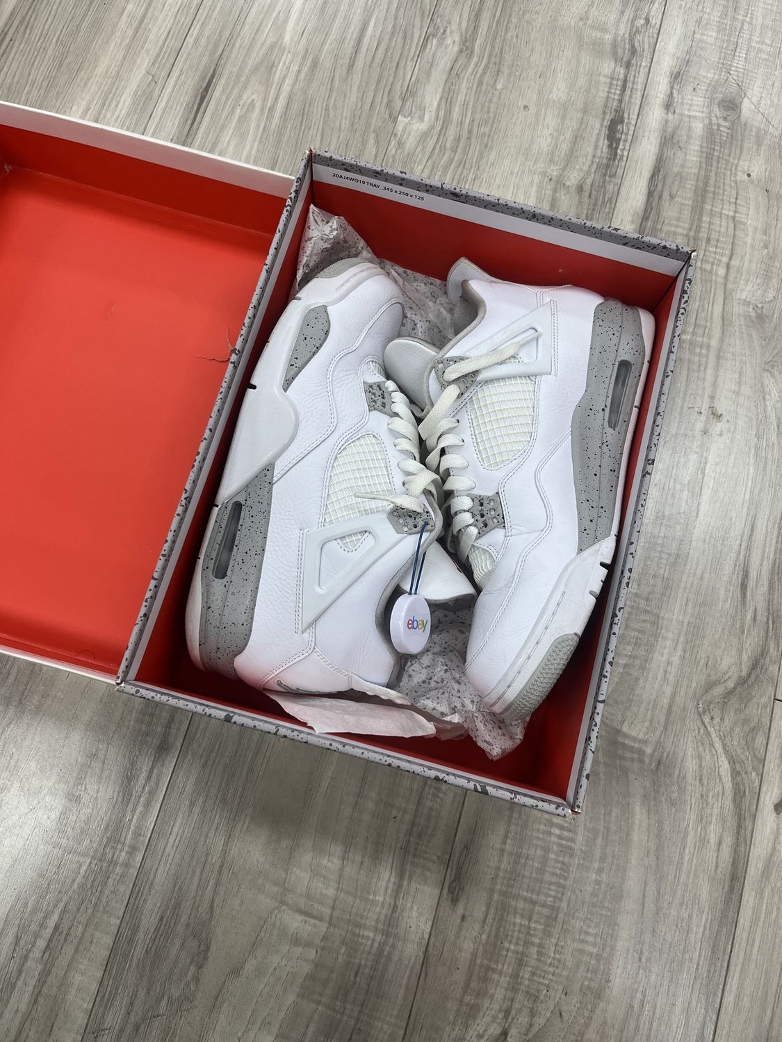 JORDAN 4 WHITE OREO, USED: 11