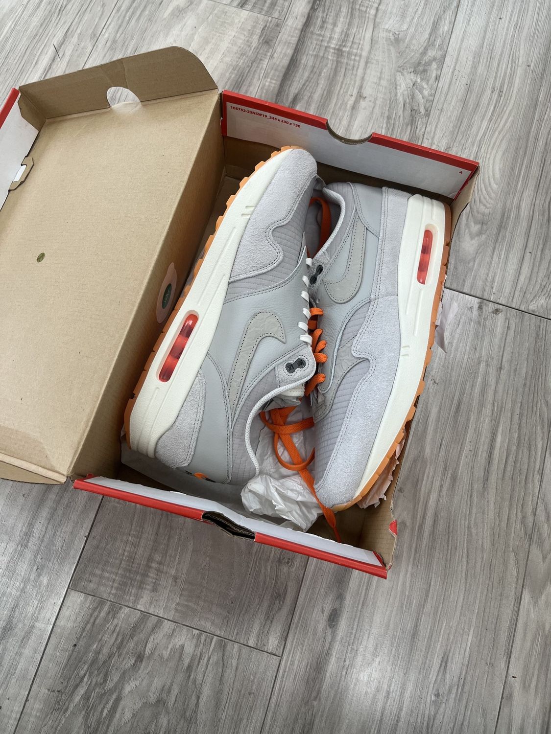 AIRMAX 1 GREY ORANGE |NEW |, NEW: 12