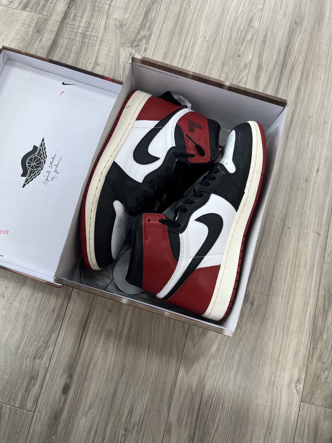 JORDAN 1 HIGH BLACKL TOE, USED: 10