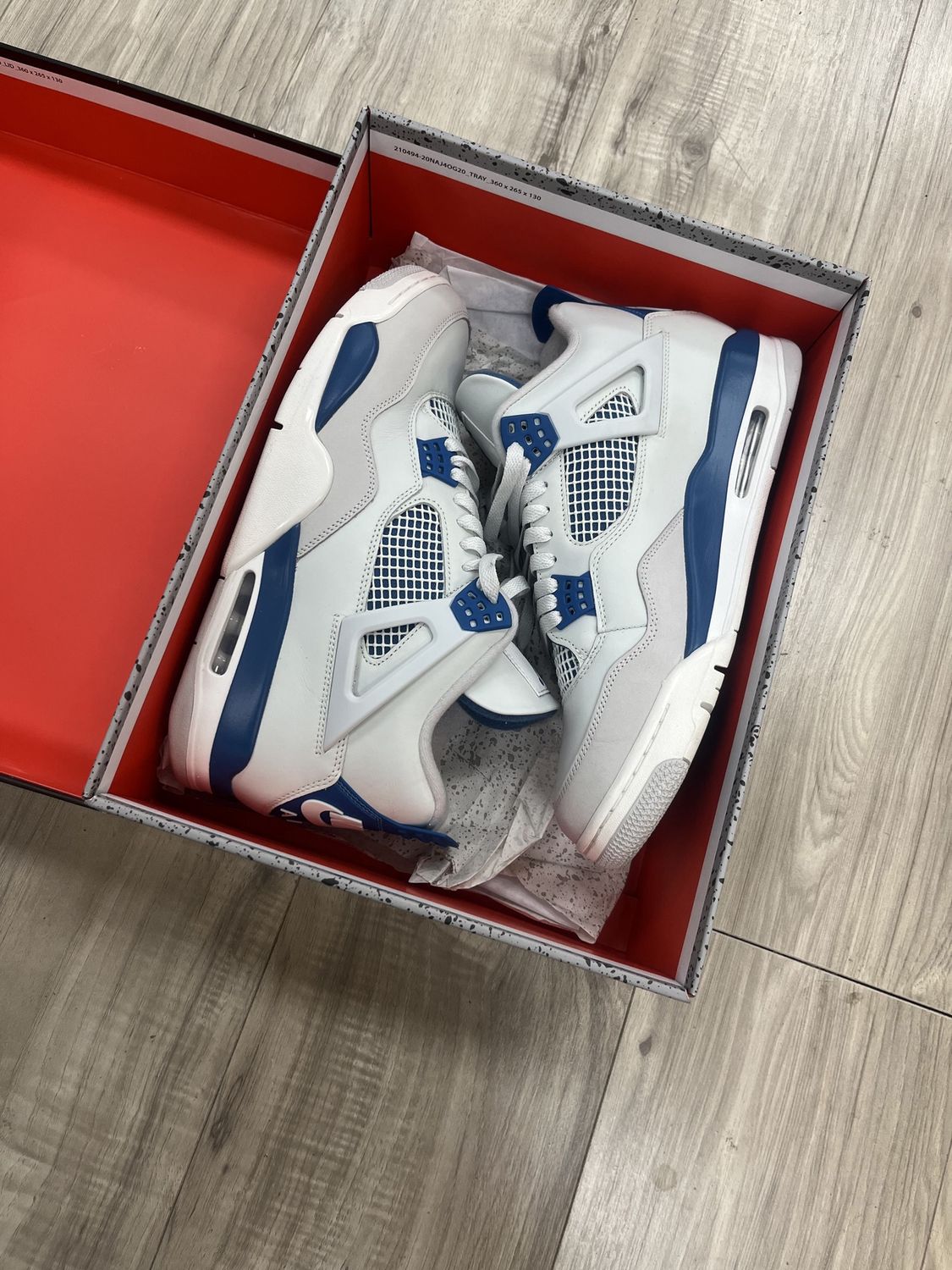 JORDAN 4 MILITARY BLUE | NO BOX |, USED: 12