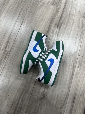 DUNK LOW WHITE GREEN BLUE SWOOSH | NO BOX |