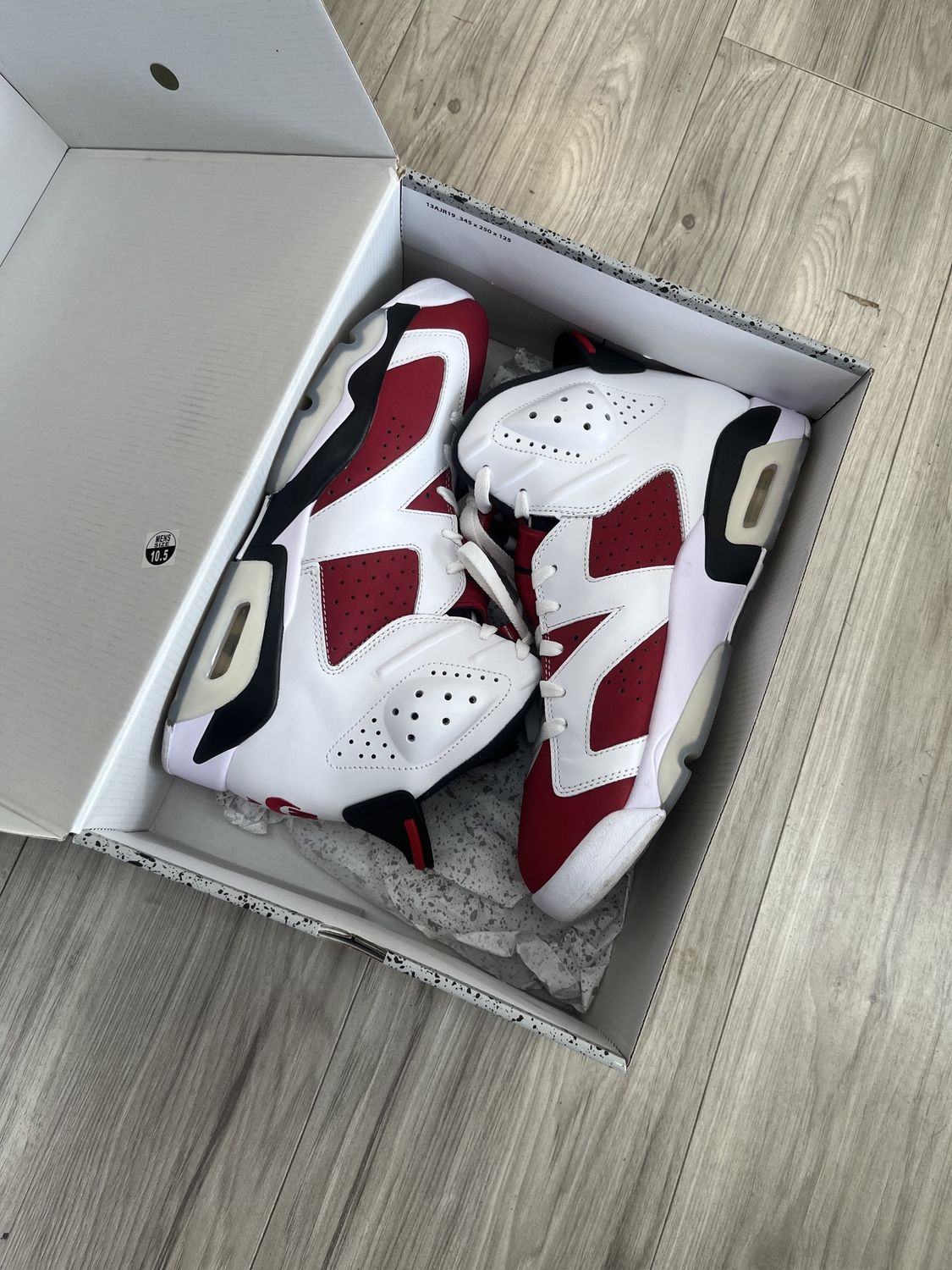 JORDAN 6 CARMINE, USED: 10.5