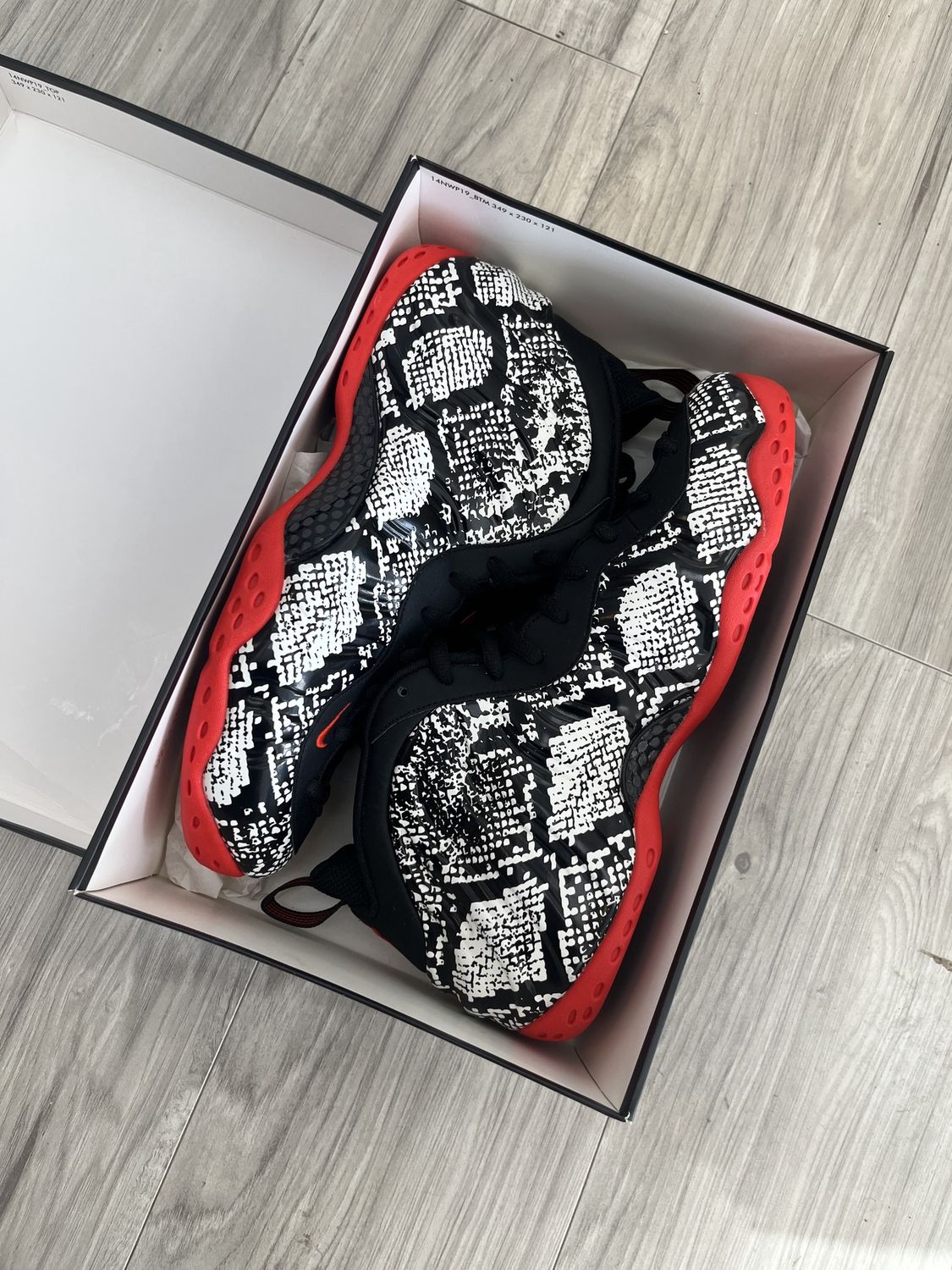 NIK AIR FOAMPOSITE ONE ALBOINO SNAKESKIN, NEW: 13